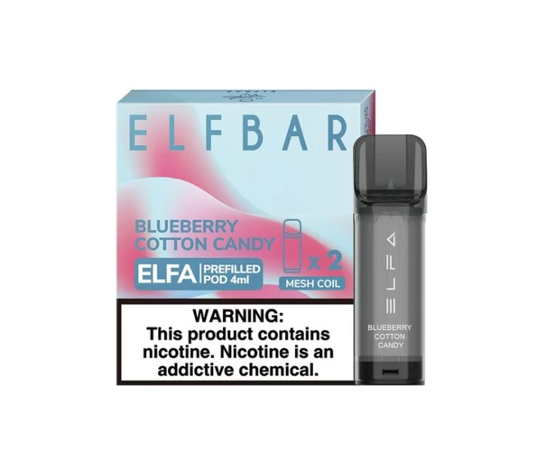 Картриджі для вейпу Elf Bar Elfa 2 мл 5% Blueberry Cotton Candy 2 шт. (Чорнична вата)